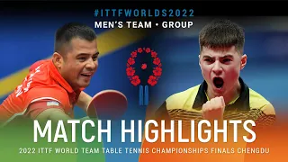 Highlights | Elmurod Kholikov (UZB) vs Alan Kurmangaliyev (KAZ) | MT Grps | #ITTFWorlds2022