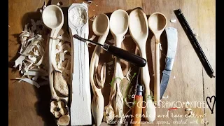 VLOG - HOW TO CARVE A WOODEN SPOON - PART 1 -  VEGAN   | Connie's RAWsome kitchen