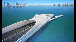 The Doha Sharq Crossing :  Qatar Extraordinary Mega Project - Most Beautiful Bridge In Middle East