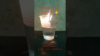 water will burn or not? science experiment with fire. Do not repeat at home