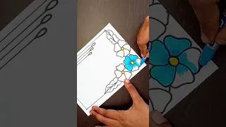 Easy and beautiful flower design border for project work/border design #shorts #ytshorts #viral