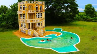 [Full Video] Building Most Creative 4-Story Mud Villa House With Design Swimming Pool-Shaped Dolphin