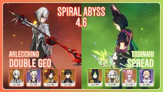 C0 Arlecchino Double Geo & C4 Tighnari Spread | Spiral Abyss 4.6 | Genshin Impact