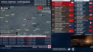 2023-02-06 10:24:49 UTC | M 7.8 - Elbistan, Turkey | Force Thirteen Earthquakes