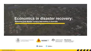 Economics in disaster recovery - webinar