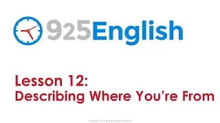 925 English Lesson 12 - How to Talk about Where you Live & Home | English Conversation Lesson