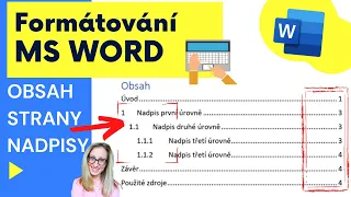 Word: AUTOMATICKÝ OBSAH, ČÍSLOVÁNÍ STRÁNEK od určité strany a NADPISY✍FORMÁTOVÁNÍ BAKALÁŘSKÉ PRÁCE📑