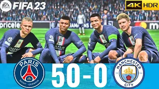 FIFA 23- PSG 50-0 MAN CITY ! UCL FINAL MATCH !MESSI RONALDO NEYMAR & MBAPPE ! ALL STARS ! PS5 4K HDR