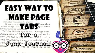 EASY PAGE TABS FROM BOOK PAGES for Junk Journals!! The Paper Outpost!