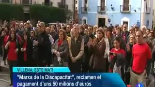 LA MARCHA DE LA DISCAPACIDAD DE VILLENA A VALENCIA QUE PAGUEN LA DEUDA