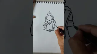 Easy drawing of Goddess Laxmi/ Simple sketch drawing of maa Lakshmi