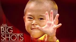 Ryusei Perfoms Bruce Lee's Game Of Death Nunchaku Scene | Little Big Shots