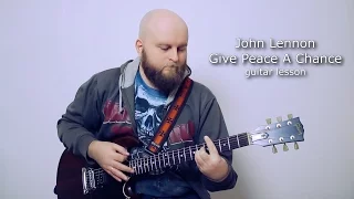 John Lennon Give Peace A Chance Guitar Lesson (how to play tutorial with tabs and chords) Yoko Ono