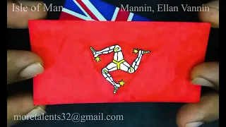 Draw Isle of Man Flag proportional while Anthem National brattagh Vannin Mannin