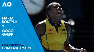 Marta Kostyuk v Coco Gauff Condensed Match | Australian Open 2024 Quarterfinal