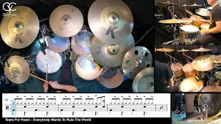 Everybody Wants To Rule The World - Tears For Fears / Drum Cover By @cycdrumusicscore & sheet music