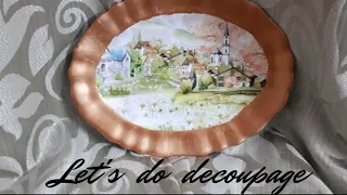 Decoupage on ceramic plate | #Home #Decor | by #BhavanisCreations