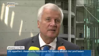 Treffen von CDU und CSU: Statement von Horst Seehofer am 22.09.2016