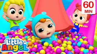 3 Babies On The Slide | Little Angel Kids Songs & Nursery Rhymes | Colors for Kids