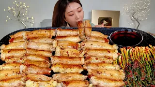 ASMR 통통한 통대창 파김치 먹어볼게요 리얼먹방 :) Beef intestines, green onion kimchi MUKBANG