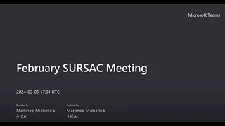 Substance Use Recovery Services Advisory Committee (SURSAC) February 5, 2024