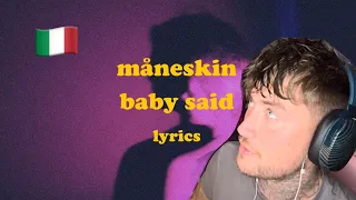 Måneskin - BABY SAID (Official Music Lyrics) [REACTION]