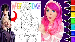 Turning Wednesday into Enid | Wednesday Addams Coloring Page Makeover/Color Swap | Ohuhu Art Markers