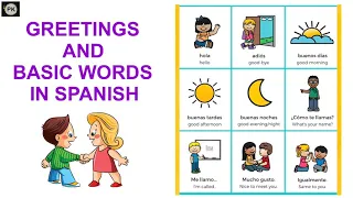 Spanish Lesson 4 - Learn GREETINGS and BASIC WORDS in SPANISH