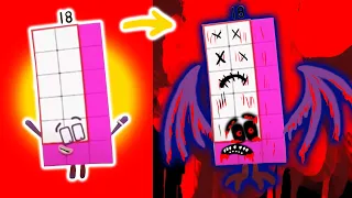 Numberblocks NEW Fanmade 2020 Number 18 HORROR VERSION