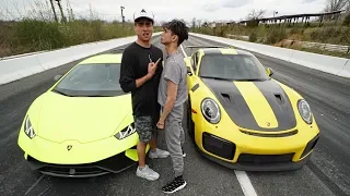 WE RACED FOR $100,000! (Porsche 911 GT2 RS vs Lamborghini Huracan Performante)