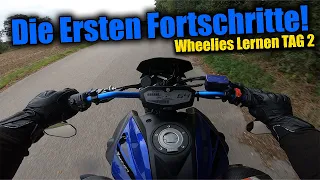 Die Ersten Fortschritte nach 15 MIN Üben! 😁 Yamaha MT07 💙 (4K) #mt07 #wheelie