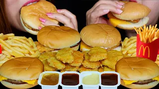 ASMR MCDONALD'S FEAST! CHEESEBURGERS, CHICKEN MCNUGGETS, FRIES, MCCHICKEN, FILET O FISH *BIG BITES*