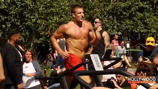 RIPPED Rob Gronkowski Leads A Public Workout in Boston