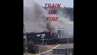 Train on fire in Springfield VA #train #fire #firefighter