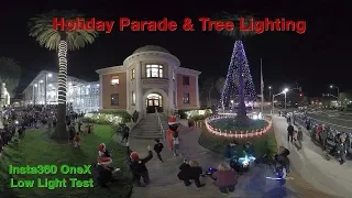 Insta360 One X Low Light Test | Emeryville Holiday Tree Lighting Parade 2018 | 360 Video