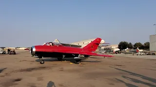 MiG-17F startup (loud VK-1 bass rumble!) - Wings over Camarillo 2021 practice day