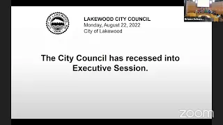 City Council Meeting of August 22, 2022