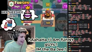 xQc getting rolled by Forsen in Clash Royale as he cant stop insulting Bajs