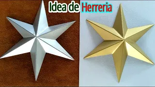 Idea de herreria con perfil cuadrado, Estrella 3D de 6 Puntas