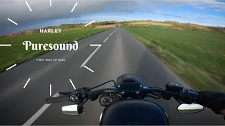 1st ride of 2024 // Harley-Davidson Iron 883 Puresound [RAW] // short shots exhaust