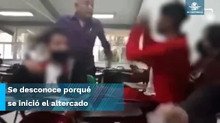 Profesor de CBTis en Hidalgo reta a golpes a uno de sus alumnos