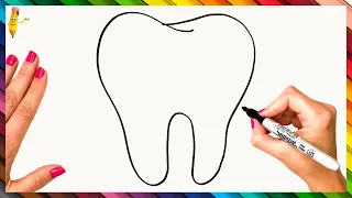 How To Draw A Tooth Step By Step 🦷 Tooth Drawing Easy