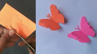 How to make paper butterfly / butterfly making with paper  / very easy paper craft butterfly