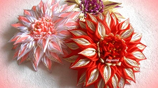 diy how to make satin ribbon flower, kanzashi tutorial