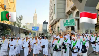 شاهد وصول الحجاج الجزائر وإندونيسيا إلى مكة المكرمة وطريقي إلى المسجد الحرام