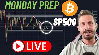 🚨MONDAY PREPARATION BITCOIN, SP500, ALTS!! (Live Analysis)