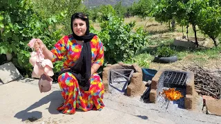 Cooking lamb liver, heart and kidneys in Iranian village style