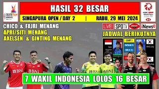 FAJRI PRIFAD & CHICO Menang ~ Hasil 32 Besar Singapura Open 2024 Hari Ini ~ 7 Wakil Lolos 16 Besar