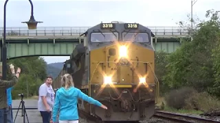 CSX N770 departing Brunswick gives the BEST HORN SHOW EVER!!!!