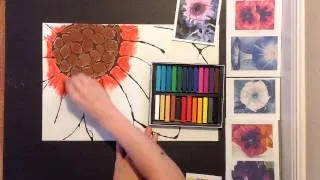 Georgia O'Keeffe Inspired Chalk Flower Art lesson